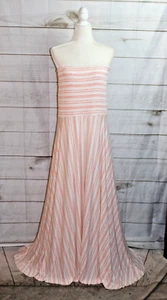 Victoria's Secret Tube Top Maxi Dress / FoldOver Maxi Skirt ~ Peach/White ~ XL - Picture 1 of 7