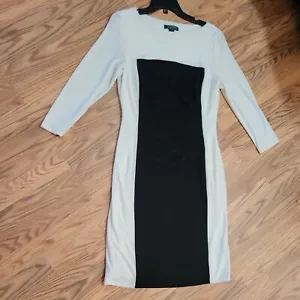 Abito LAUREN RALPH LAUREN taglia 10 bianco nero party cocktail elasticizzato - Foto 1 di 11