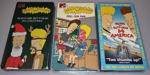 Beavis and Butt-Head Do Christmas & Do America, Feel Our Pain VHS, 1996 Lot Of 3 - Bild 1 von 8