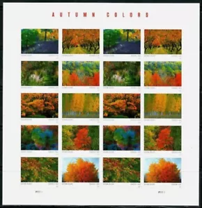 Postfrisch US Herbstfarben Bereich mit 20 Forever Briefmarken Scott # 5929-5938 (MNH) - Bild 1 von 1