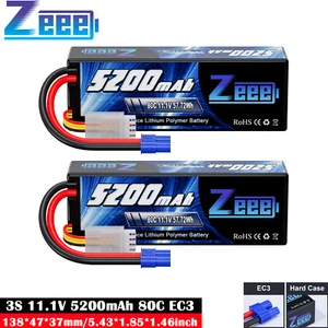 2x Zeee 11,1V 3S LiPo Akku Batterie 5200mAh 80C EC3 für RC Auto Flugzeug Hobby - Bild 1 von 8
