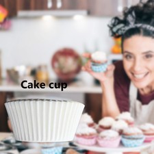 100 pz Fodera per tazza impermeabile carta cupcake vassoio per muffin (bianco)