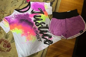 Girls Lot of 2 Justice Shirt Shorts size:12/14 NEW/NWT - Picture 1 of 4