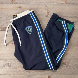 Vtg Abercrombie & Fitch Nylon Track Pants Mens Medium Navy Blue Mesh Lined 90s - Picture 1 of 15