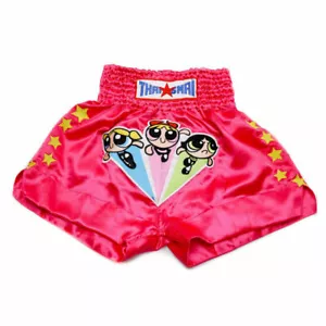 Powerpuff Girls Muay Thai Kick Boxing Shorts MMA UFC Costume Embroidery Cartoon - Picture 1 of 2