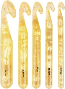 Big Huge Crochet Hook Set Size 12Mm(O)/15Mm(P/Q)/18Mm/20Mm(S)/25Mm(T/U/X) 5Pcs - Picture 1 of 11