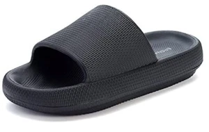 Pillow Slippers for Women and Men | House 10.5-11.5 Women/9-10 Men Black - Picture 1 of 7