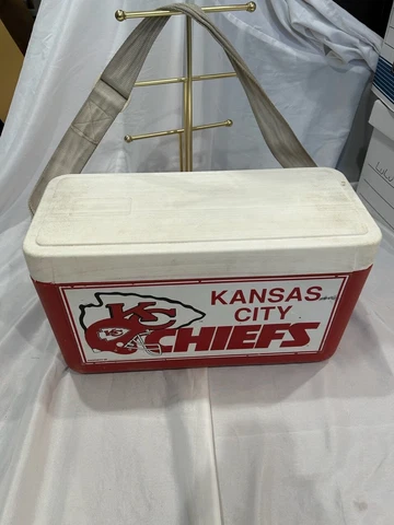 VTG 80s Skotch Plastics KANSAS CITY CHIEFS Cooler w/Shoulder Strap RARE HTF NFL Cover