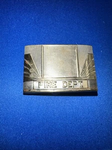 Vintage Feuerwehr gold silberfarbene Gürtelschnalle Kinney Providence Rhode Island selten - Bild 1 von 8