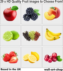 FULL COLOUR FRUIT TILE STICKERS - Waterproof for glass/ceramics/walls/metal - Picture 1 of 31