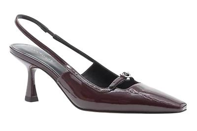 ANN TAYLOR ПОЛНОЧЬ ВИНОГРАД ПРЯЖКА РЕМЕНЬ ПАТЕНТ СЛИНГА НАСОСЫ ТУФЛИ НА ВЫСОКОМ КАБЛУКЕ 7 - Изображение 1 из 4