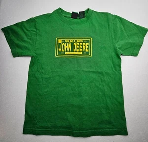 John Deere Unisex Kids Size Medium 10-12 Graphic T-Shirt Cotton Green Moline - Picture 1 of 6