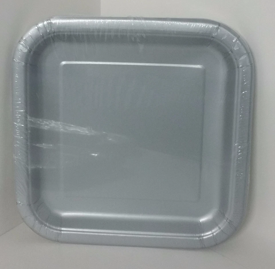 Platos de fiesta cuadrados de papel 14 por paquete 9" - Tú eliges el color Foto 1 de 1