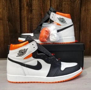 Size 10 - Jordan 1 Retro High Electro Orange Mens NEW 555088-180 - Picture 1 of 9