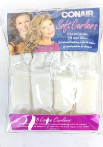 Vtg Conair Soft Curlers Large 8 Curlers In Pkg 3 Pkgs New #39001C - Picture 1 of 3