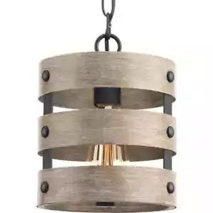 Progress Lighting Mini-Pendant 8-1/2" 1-Light Graphite Coastal Weathered Gray - Picture 1 of 9
