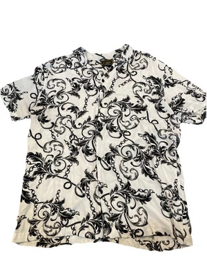 Casa Moda Couture Shirt Mens M Luxury Flower All Over Geometric Button Colorful - Image 1 of 3