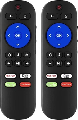 (Paquete de 2) Control remoto IR para televisores Roku funciona con Hisense, TCL, LG ONN, Sanyo/JVC, RCA Foto 1 de 4
