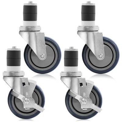 4" Caster Wheel Set Kit for Commercial Stainless Kitchen Prep Work Tables - Imagem 1 de 4