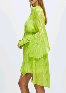 SASS & BIDE - S 10 ALL THIS DEVOTION Shirt DRESS Button Front RUFFLE Sleeve #C4 - Picture 1 of 20