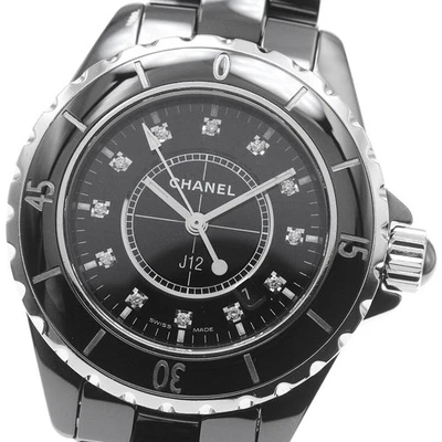 CHANEL J12 H1625 Black ceramic 12P diamond black Dial Quartz Ladies Watch_838055 - Image 1 of 4