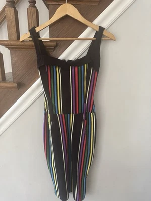 Women’s Retro Bombshell Dress Switchblade Stiletto Pencil Skirt Striped - Image 1 of 4