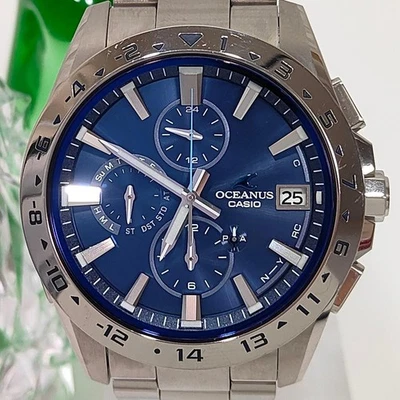 Часы CASIO OCEANUS OCW-T3000-2AJF титановые солнечные радио Bluetooth синий циферблат - Изображение 1 из 4