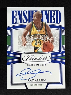 2022-23 Panini Flawless Ray Allen #ES-RAY Sapphire Enshrined Signatures Auto /8 - image 1 of 2