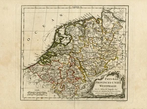 Antique Map-MAP-NETHERLANDS-BELGIUM-LUXEMBURG-GERMANY-Vaugondy-Dussy-ca. 1780 - Picture 1 of 6