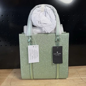 Kate Spade Kenzie Limited Edition Small Tote Bag KK329 Green Glitter Purse NWT - Picture 1 of 3