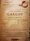 Manchester City Away at Cardiff 7.1.1961 Special Train Advert from Manchester.