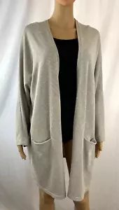 Suéter cárdigan acanalado gris largo Donni para mujer, talla única - Imagen 1 de 11
