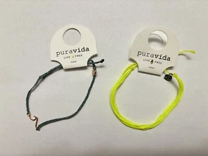 New! 2X Pura vida Anklet Wax Coated Adjustable - Picture 1 of 5