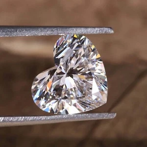 Loose CVD Lab-Grown Diamond 10 mm Heart - D Color - Clarity FL Certified - Picture 1 of 6
