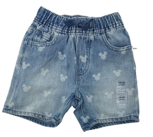 NWT Baby Gap Disney Boys 18-24 Months Denim Mickey Mouse Elastic Waist Shorts - Picture 1 of 6