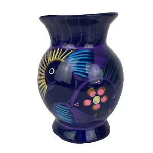Vaso di fiori arte popolare messicana portamatite ceramica dipinto a mano 5" - Foto 1 di 4