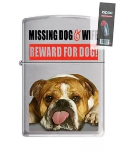 Zippo 200 Missing Dog & Wife Reward Full Size Lighter + FLINT PACK - Picture 1 of 1