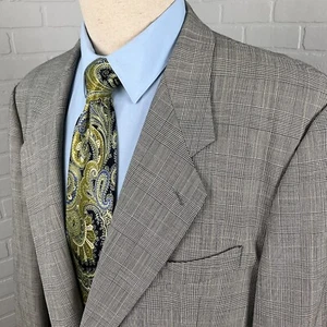 Louis Feraud Blazer Men 42R Black Peach Glen Plaid Cruppo Wool Classic Jacket - Picture 1 of 16