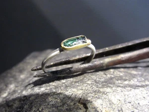 Tourmaline Ring. 18k Yellow gold & sterling silver ring with Green Tourmaline. - Picture 1 of 12