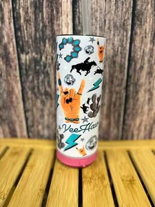 New! 20 oz. TUMBLER CUP w BLUETOOTH SPEAKER Western-themed Music drink 9 DESIGNS - Picture 1 of 14