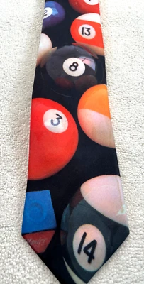 Bolas de billar 3D Ralph Marlin de colección años 90 corbata 3" w Foto 1 de 4