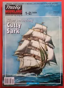Foglio per modellismo Maly Modelarz 1-2/2004, Kliper Clipper CUTTY SARK in 1:150 - Foto 1 di 12