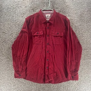 Tommy Bahama Shirt Mens Extra Large Red Corduroy Button Up Island Modern Fit - Picture 1 of 11