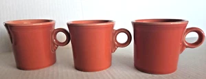 Set of 3 Fiestaware Classic Ring Handle 10 1/4 Ounce Mugs Poppy Homer Laughlin - Picture 1 of 10