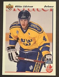 1991-92 UPPER DECK NIKLAS LIDSTROM #26 ROOKIE RC DETROIT RED WINGS SWEDEN HOF - Picture 1 of 2