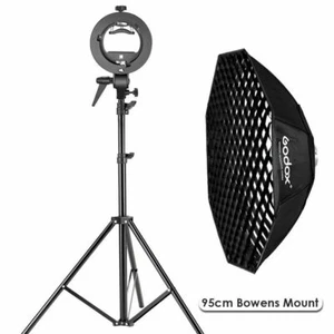 Godox 95cm Octagon Bowens Mount Softbox + Grid + Light Stand + S-type Bracket - Picture 1 of 11