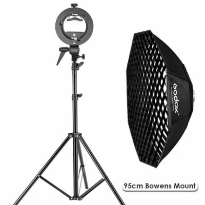 Godox 95cm Octagon Bowens Mount Softbox + Grid + Light Stand + S-type Bracket - Image 1 of 4