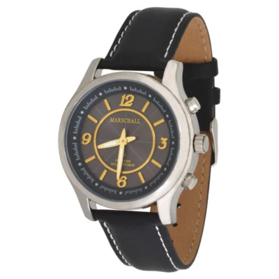 Sprechende Unisex Funk Solar Hybrid Quarzuhr 1148SL Echt-Leder Armband Edelstahl - Bild 1 von 4