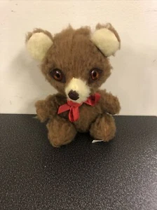 Vintage Stuffed Plush Rattle Teddy Bear Animal Fair Inc Brown Yellow 8" - Picture 1 of 9