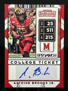 Boleto universitario Antoine Brooks Jr 2020 Contenders Picks novato automático #179 terps radiocontrol - Imagen 1 de 2